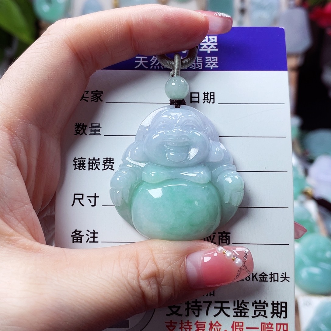 翡翠未镶嵌颈饰佛公15