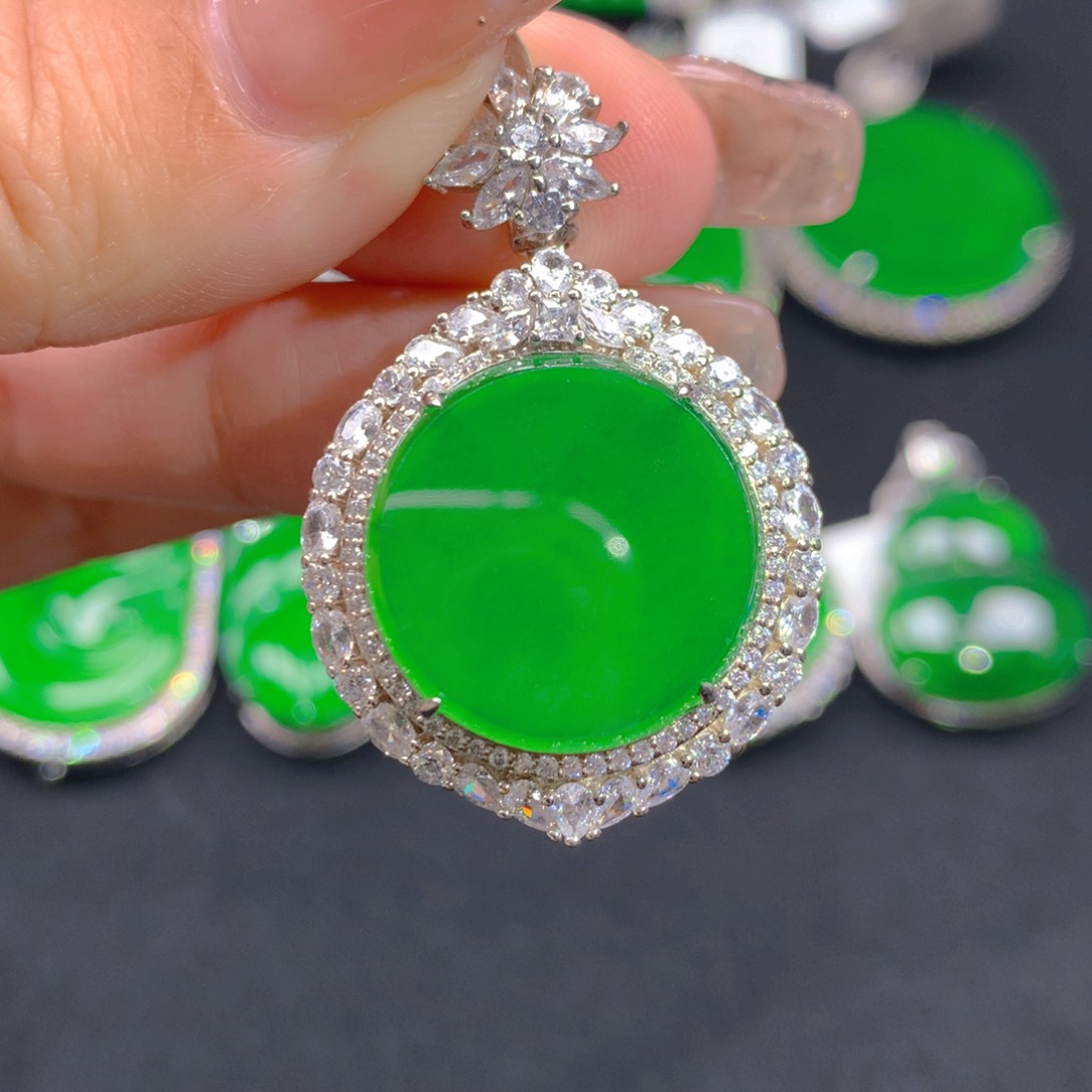 翡翠颈饰银S925镶嵌11111111111