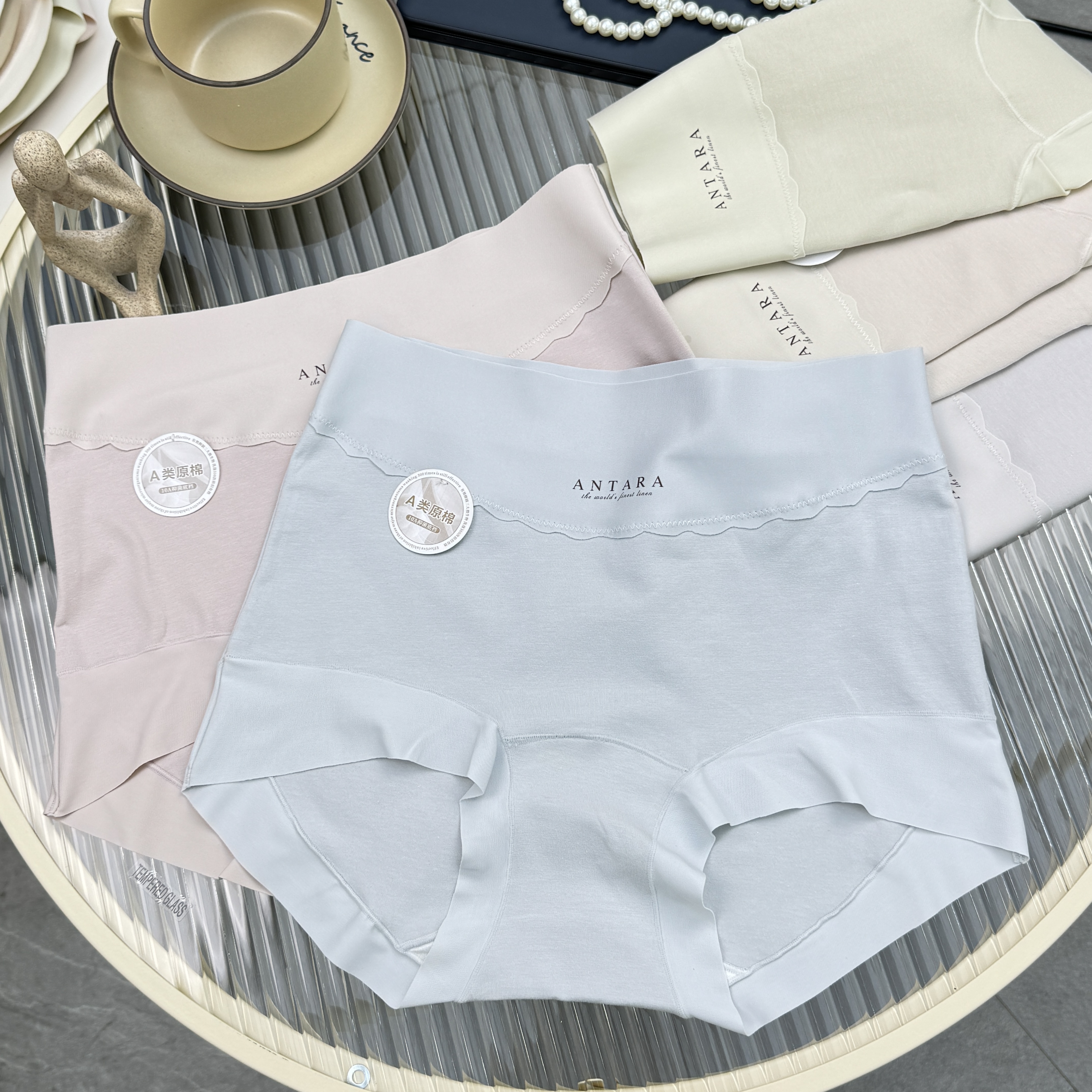 3011【4条装微压高腰】小平角大包臀新疆长绒棉紫外线10A抑菌内裤