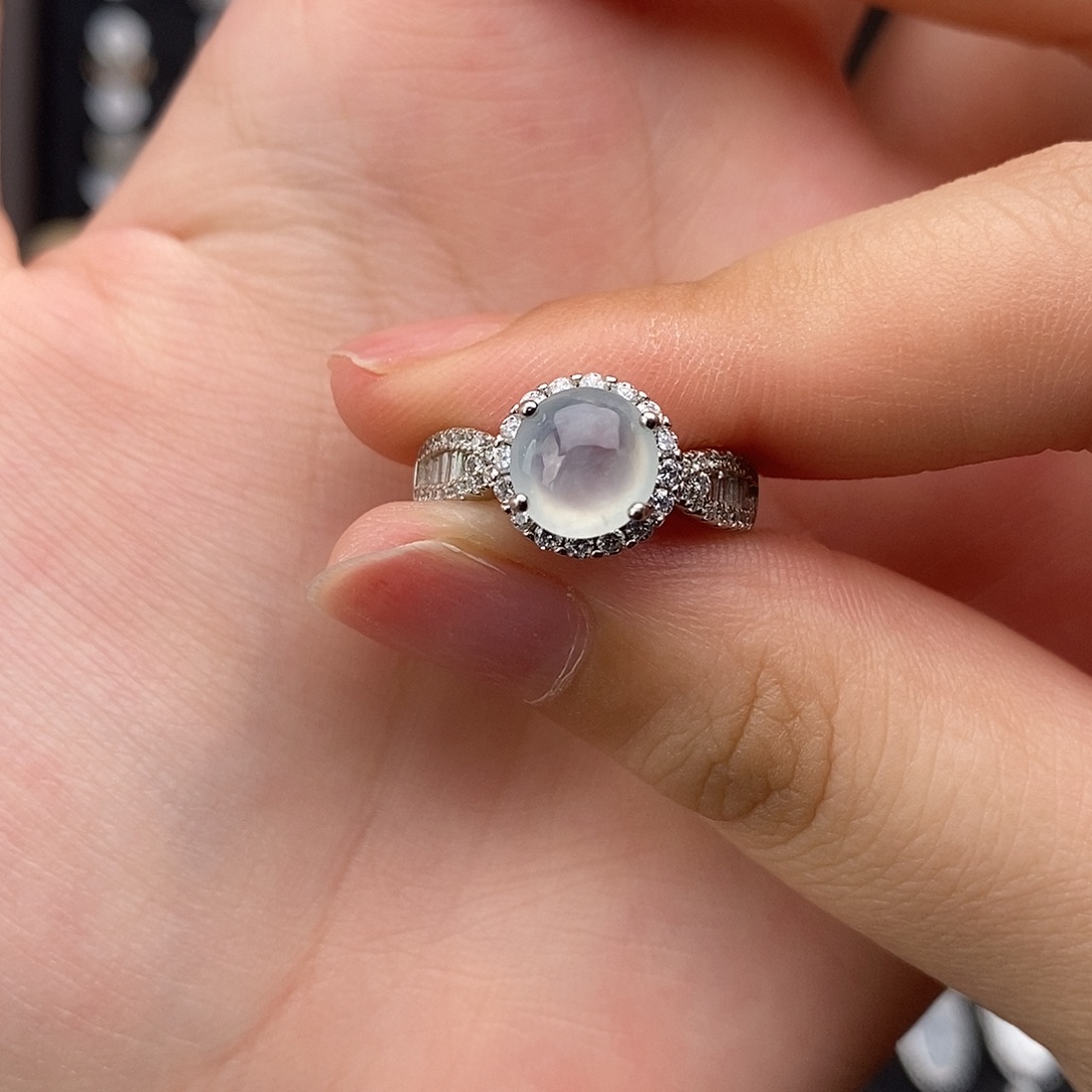 翡翠银S925镶嵌戒指