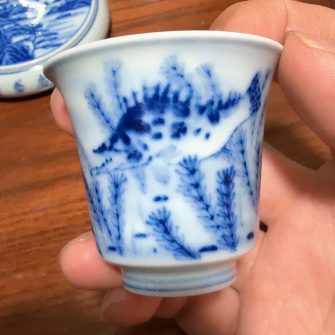 釉下青花柴窑单杯