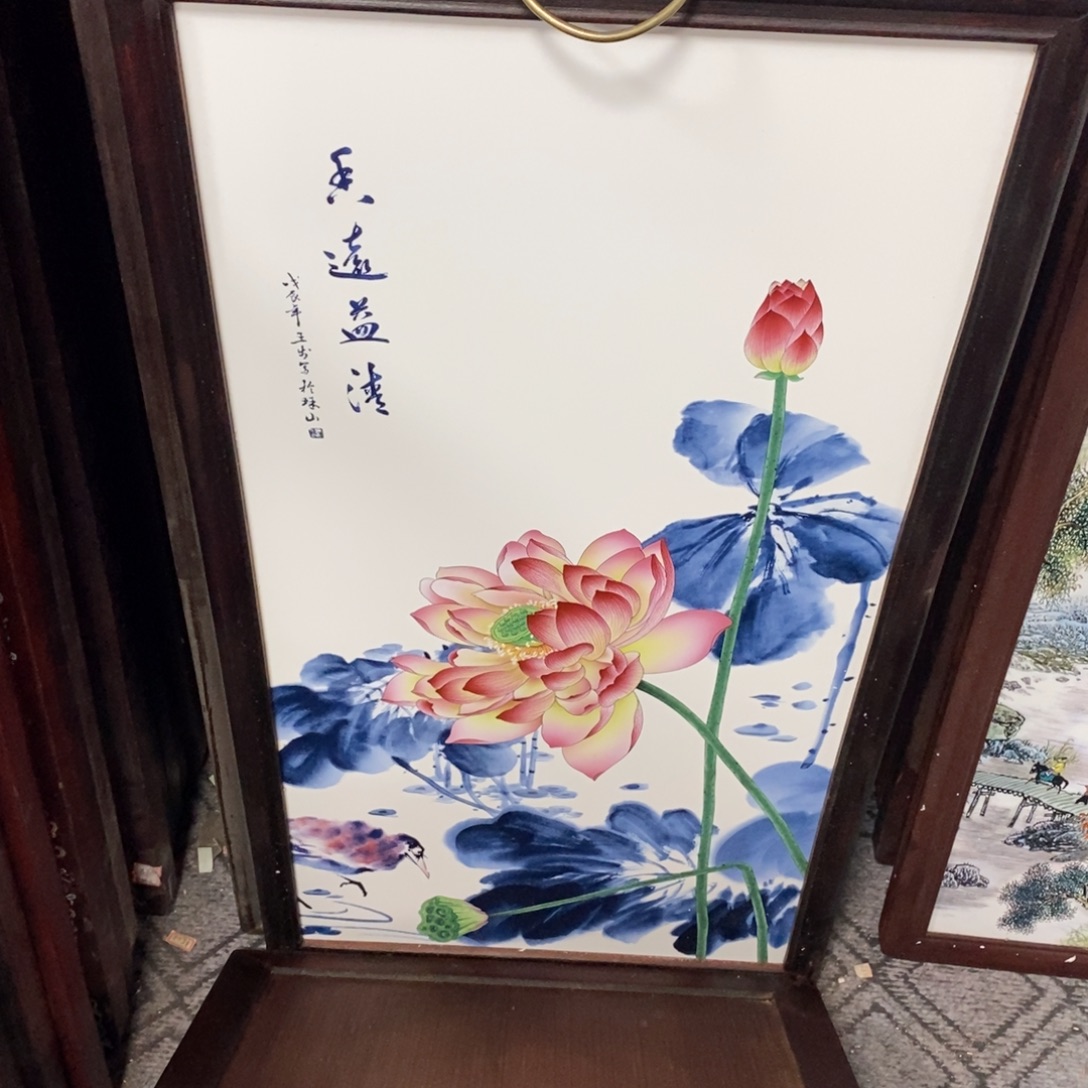 瓷86*46*1景德镇瓷板画柴窑烧制