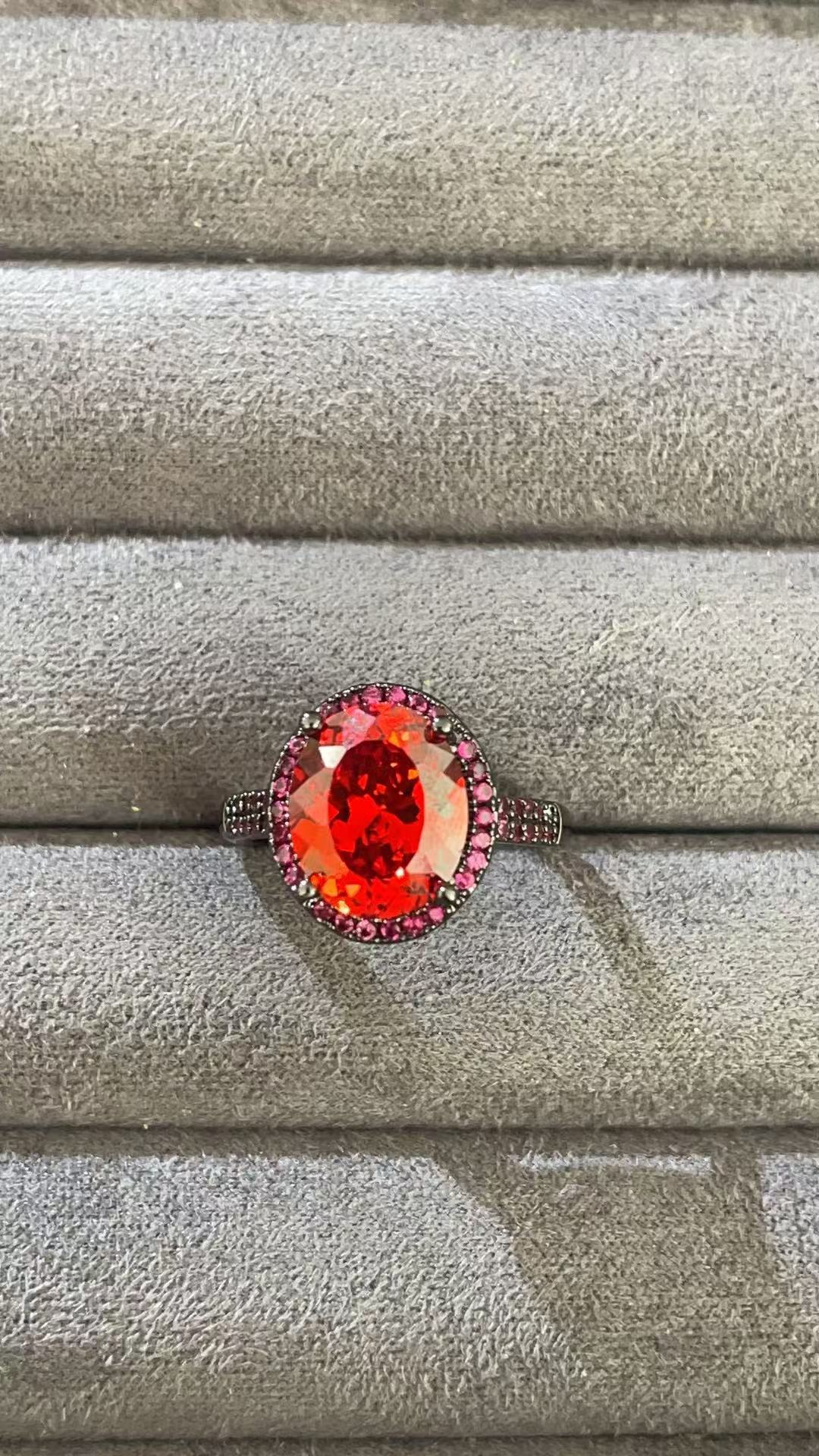 福玺甄选红圆红戒指7116