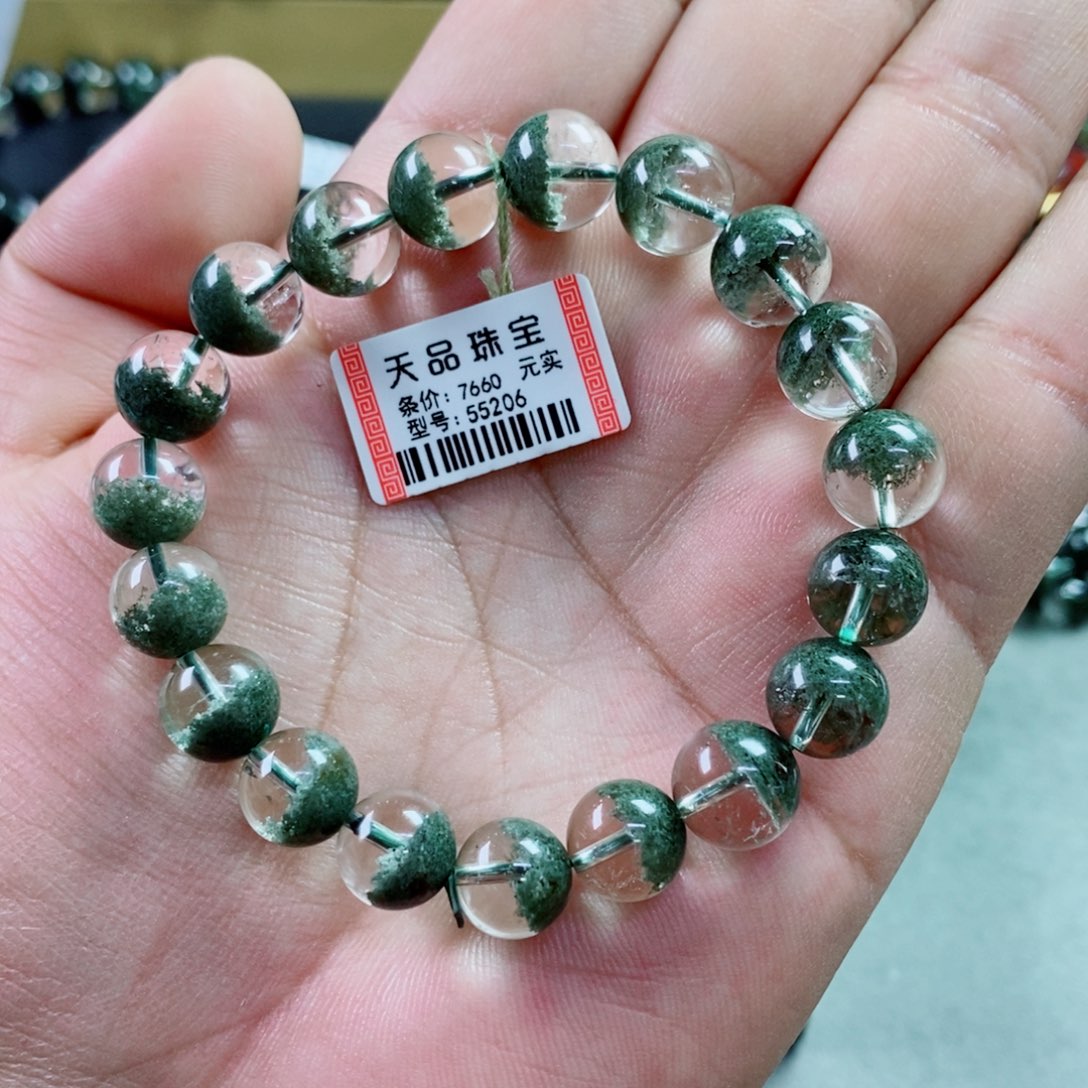 水晶手串未镶嵌绿幽灵55206