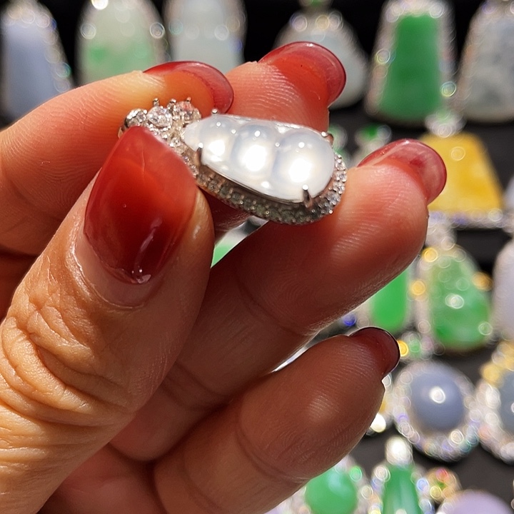 翡翠银S925镶嵌颈饰