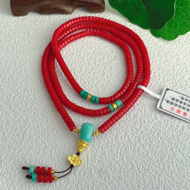 5280天然绿松石直切18K多圈3.8mm左右