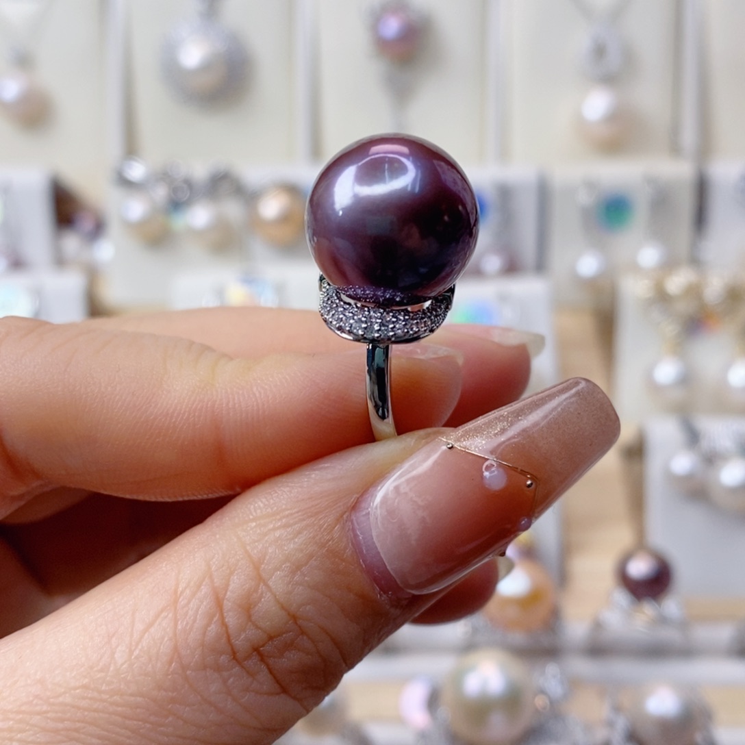 淡水珍珠戒指合金