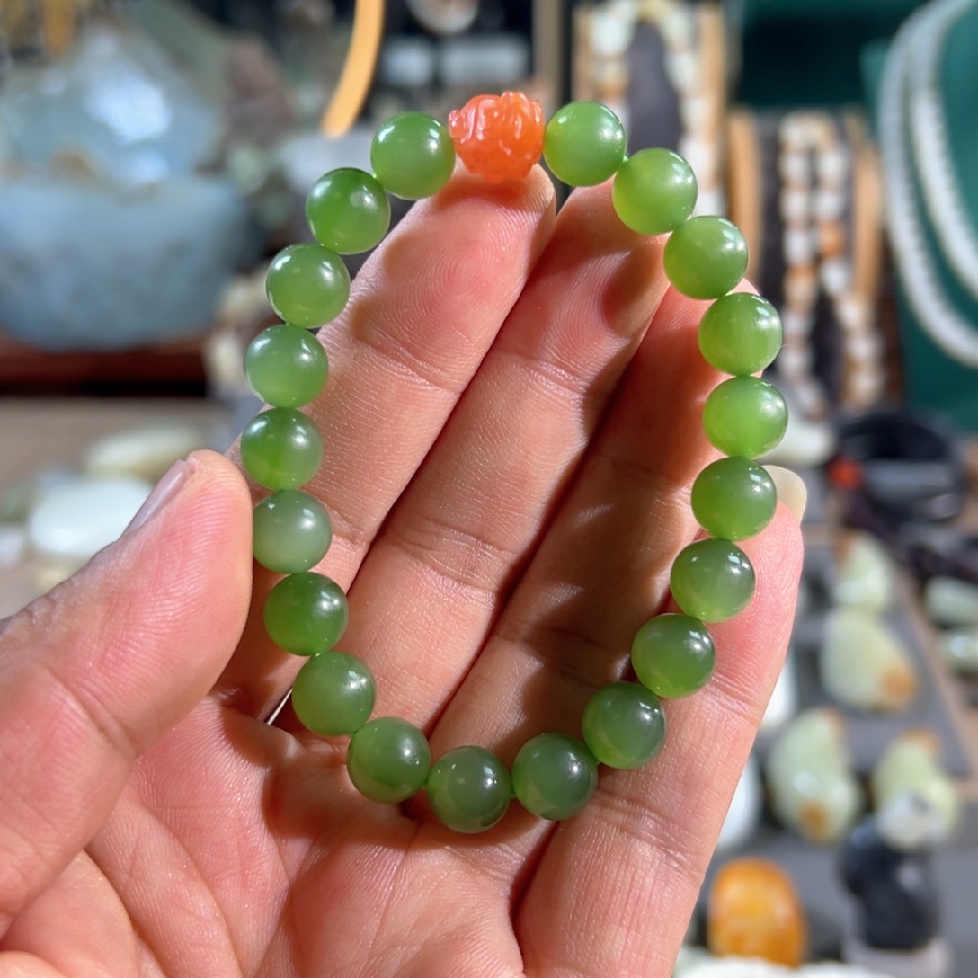 和田玉（碧玉）手链未镶嵌