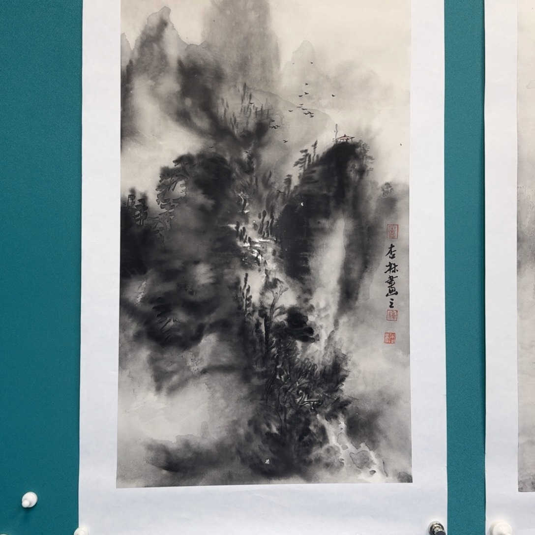 国画钟杏林水墨原作