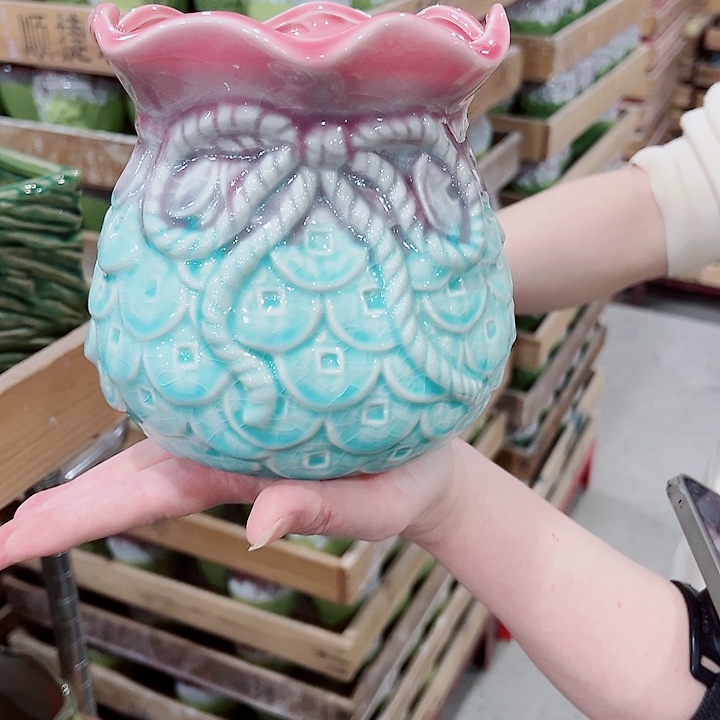 有孔，凑单福利满10元发货陶瓷多肉花盆！