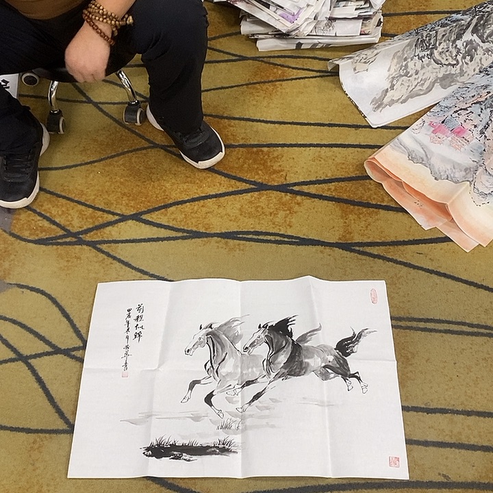 继***调国画放漏作品手绘画芯