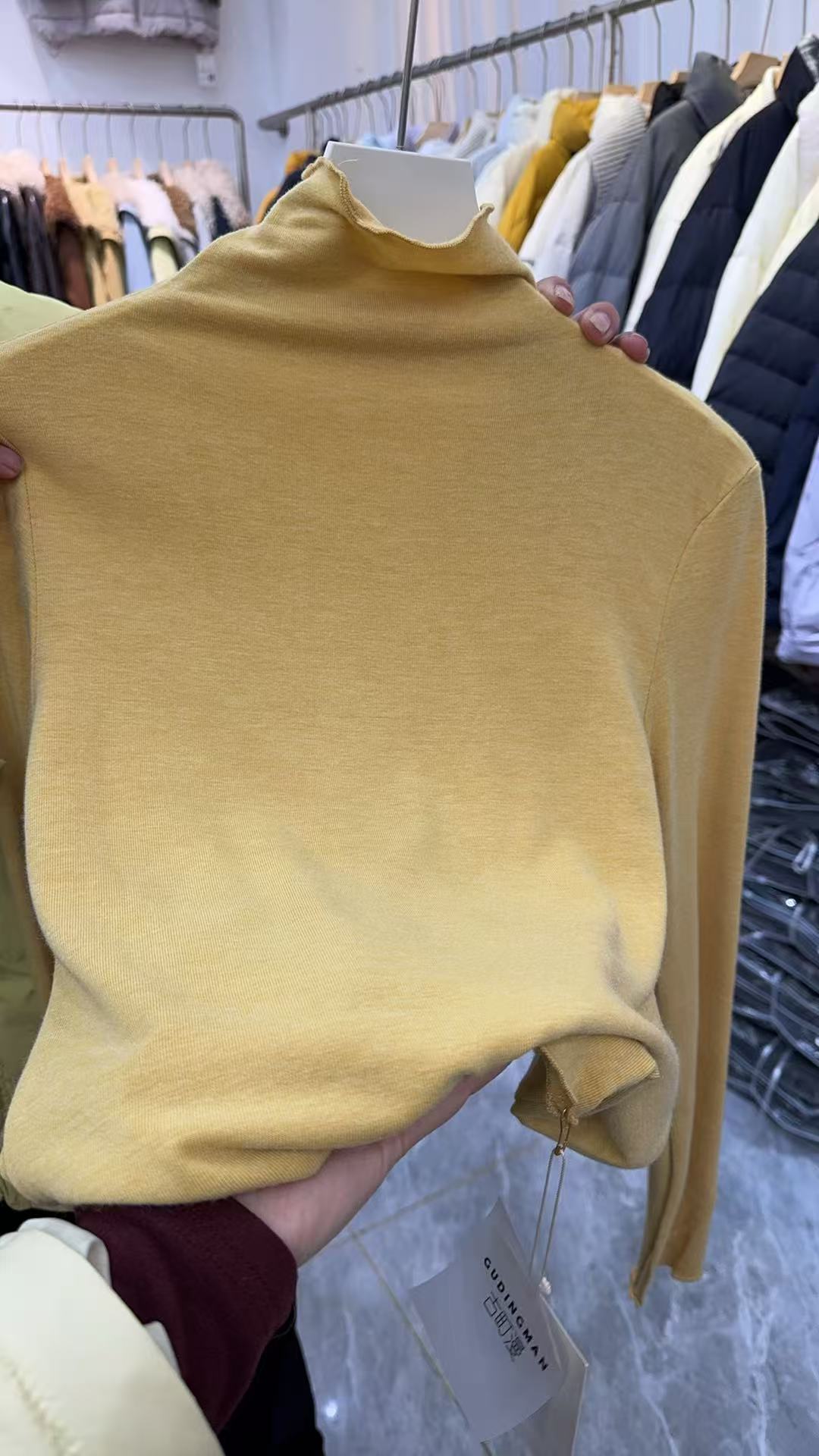 D678# 女士休闲堆堆领长袖打底长袖