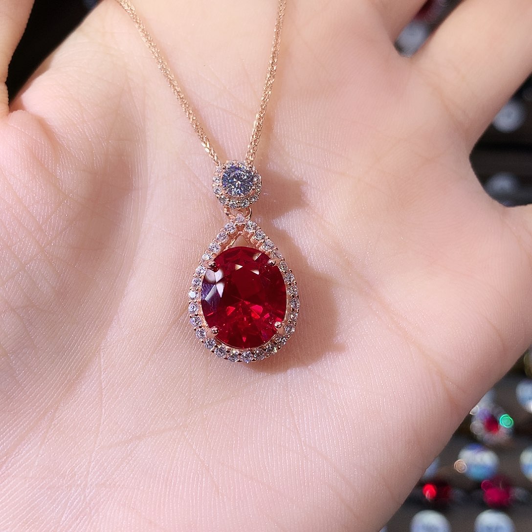 无吊坠925银鸽血红色吊坠