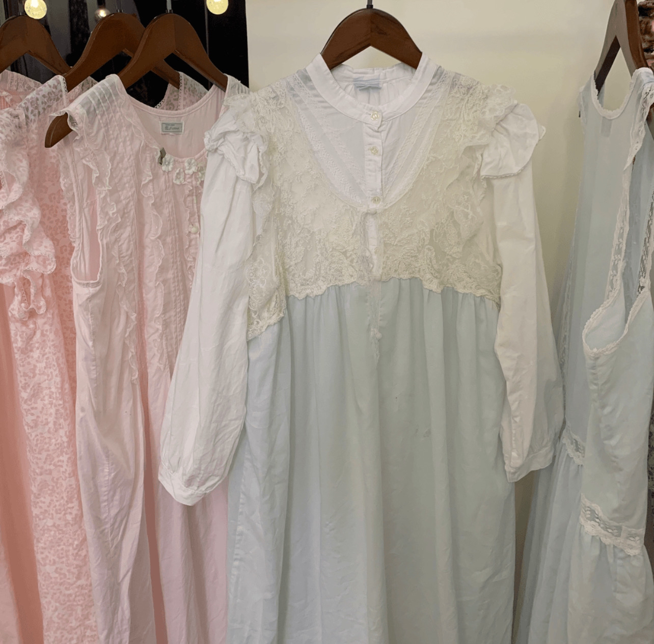 138～268古着Vintage连衣裙温柔蕾丝甜美