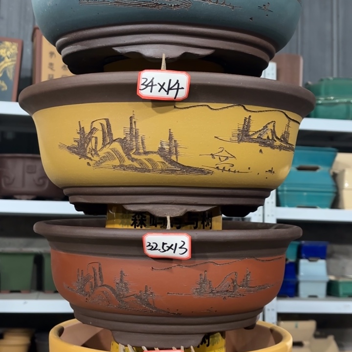 紫砂花盆        100-4。