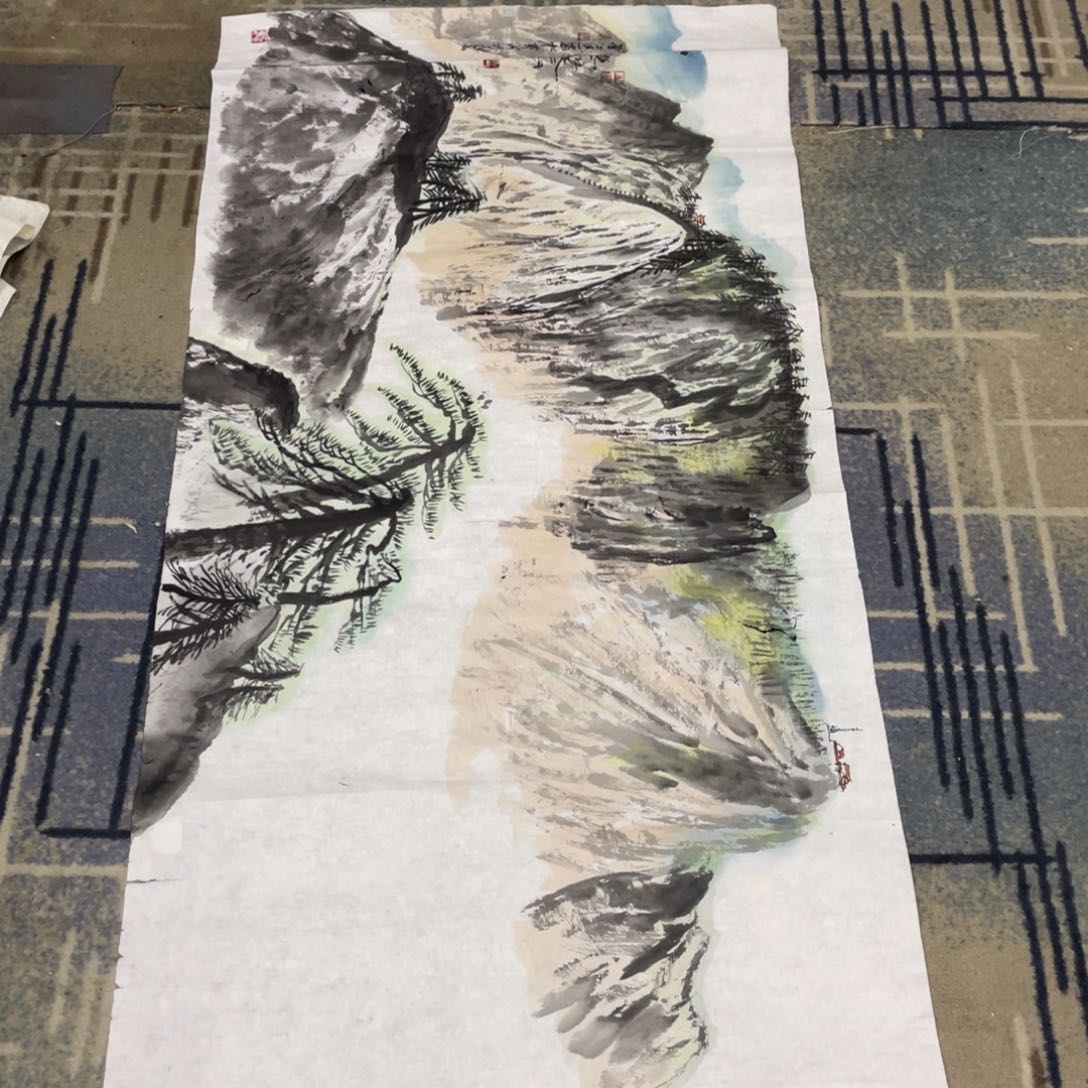 国画贾老师四尺山水微瑕作品1111