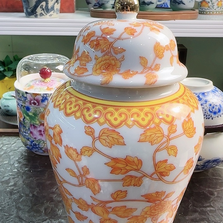 青花瓷器茶叶罐旅行套装