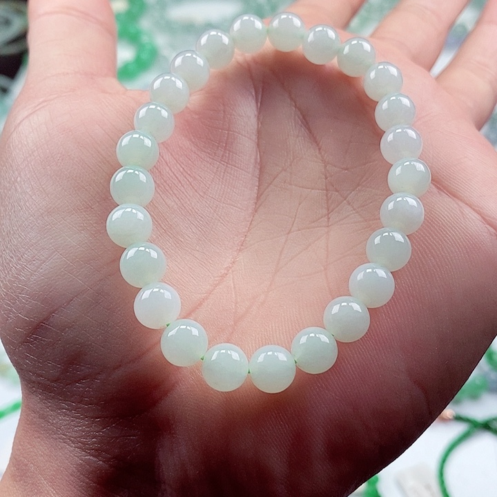 翡翠手链未镶嵌卡7+