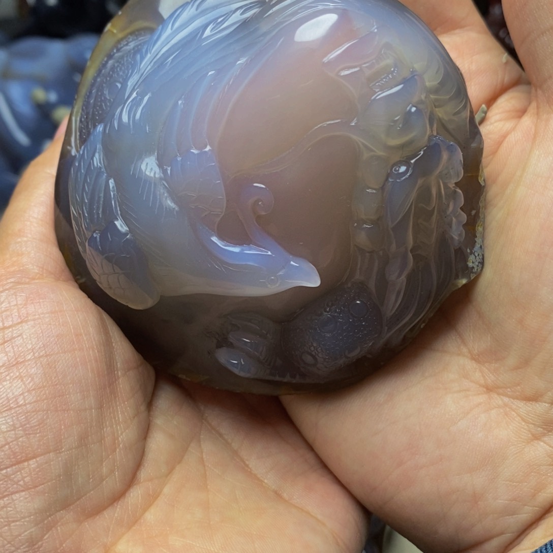 玛瑙/玉髓把件未镶嵌采****谊