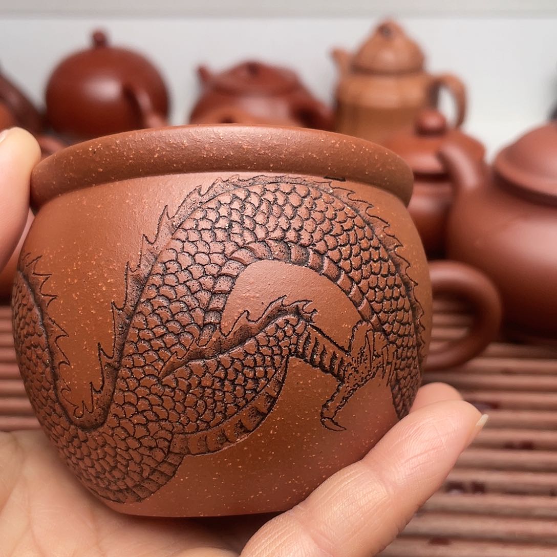 紫砂茶壶恋***咪紫砂壶两个杯子