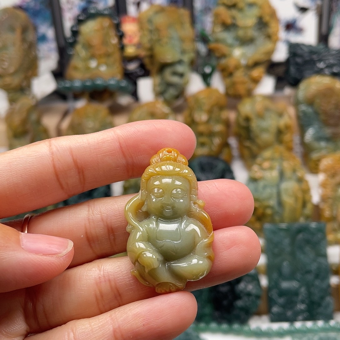 翡翠未镶嵌颈饰天然翡翠a货观音