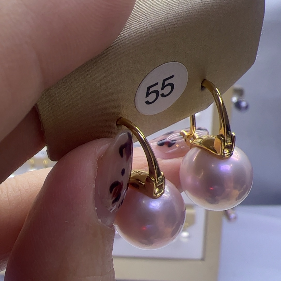 淡水珍珠耳饰银S925镶嵌