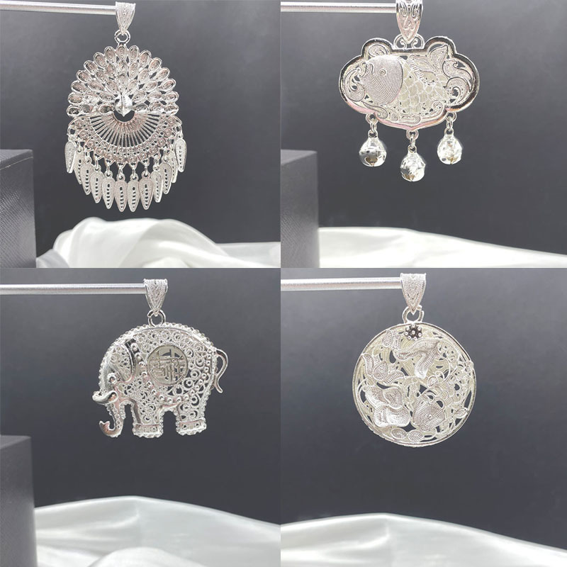 合金吊坠 贵州蜡染冰箱贴少数民族文创配件孔雀蝴蝶吊饰