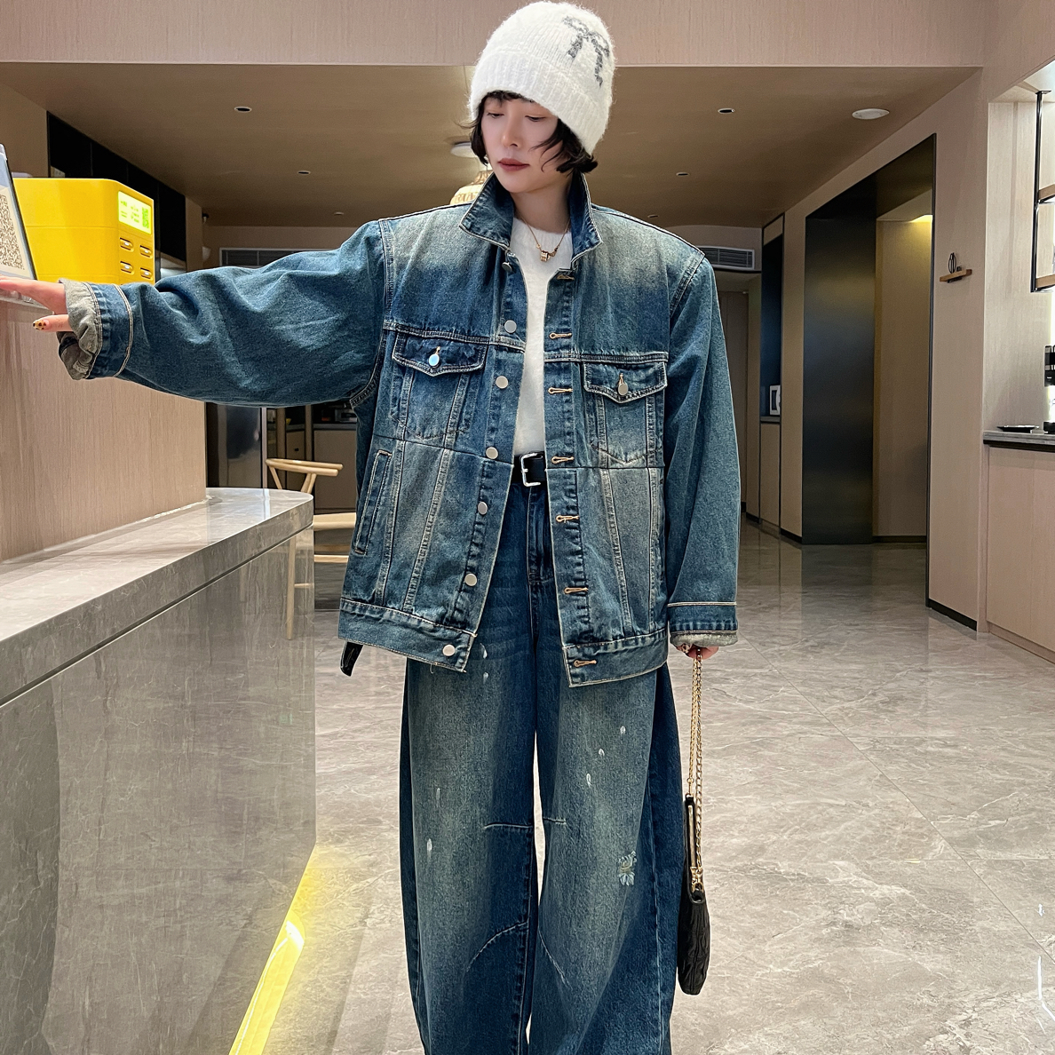 AiT燕姐土耳其洗水牛仔直角肩外套春秋
