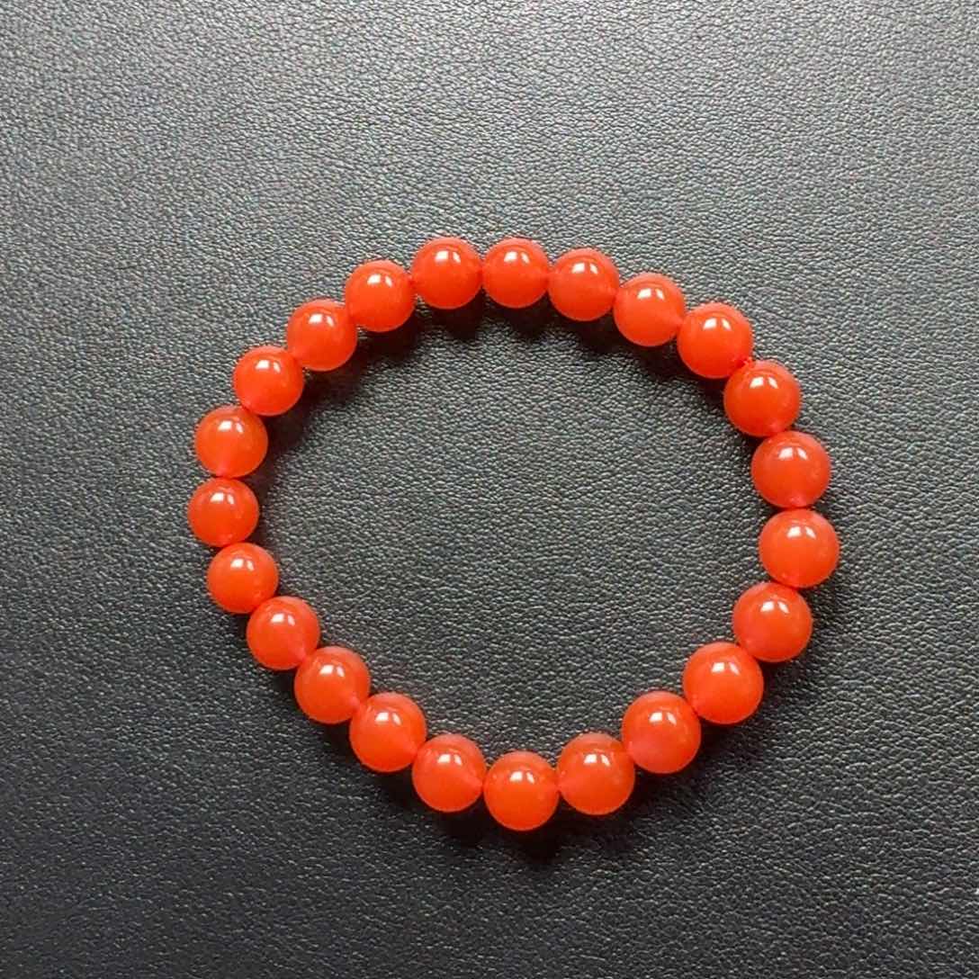 南红玛瑙未镶嵌圆珠手串8+