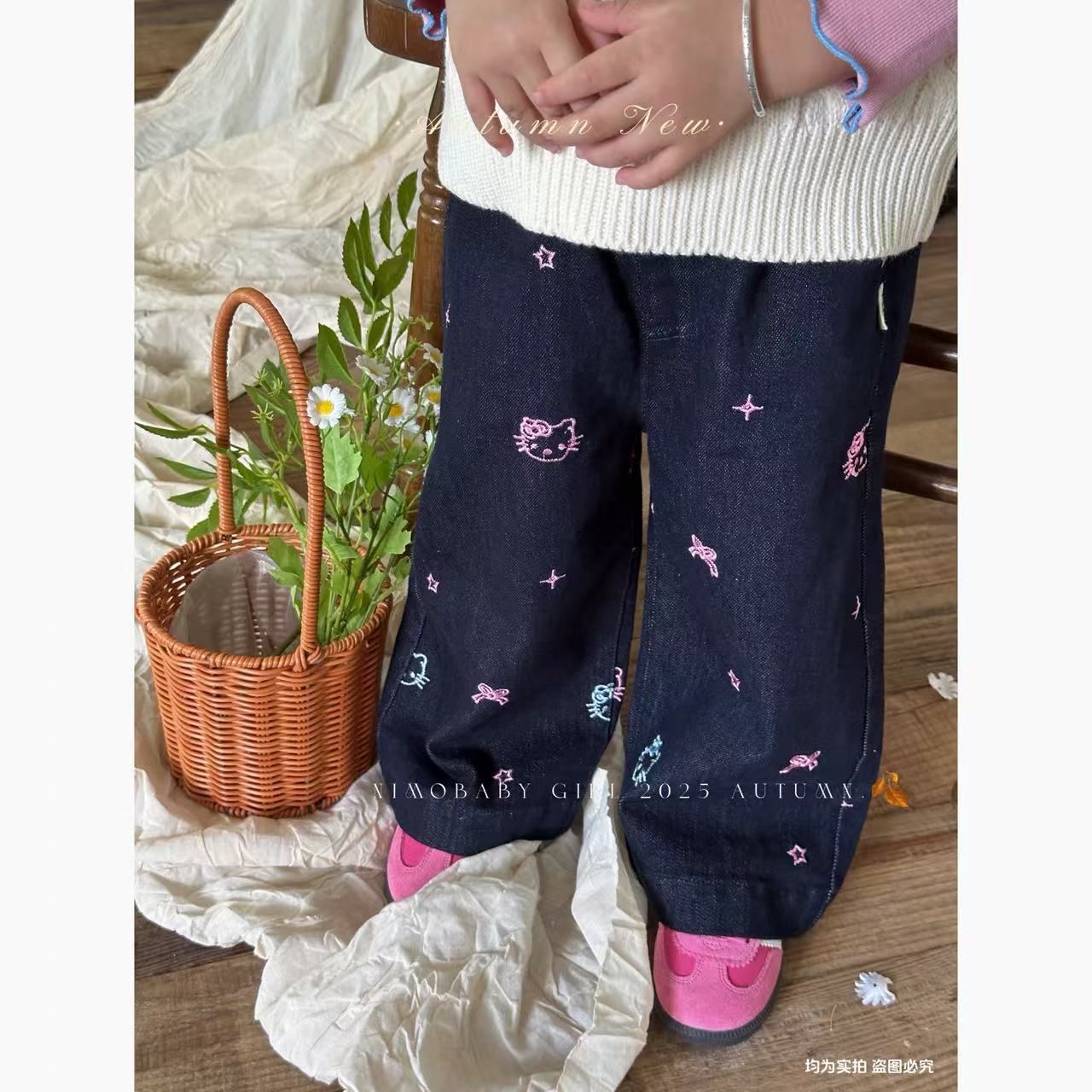 NIMO【糖可喵】韩版琥珀系秋季新款宝宝休闲宽松时尚外穿牛仔裤