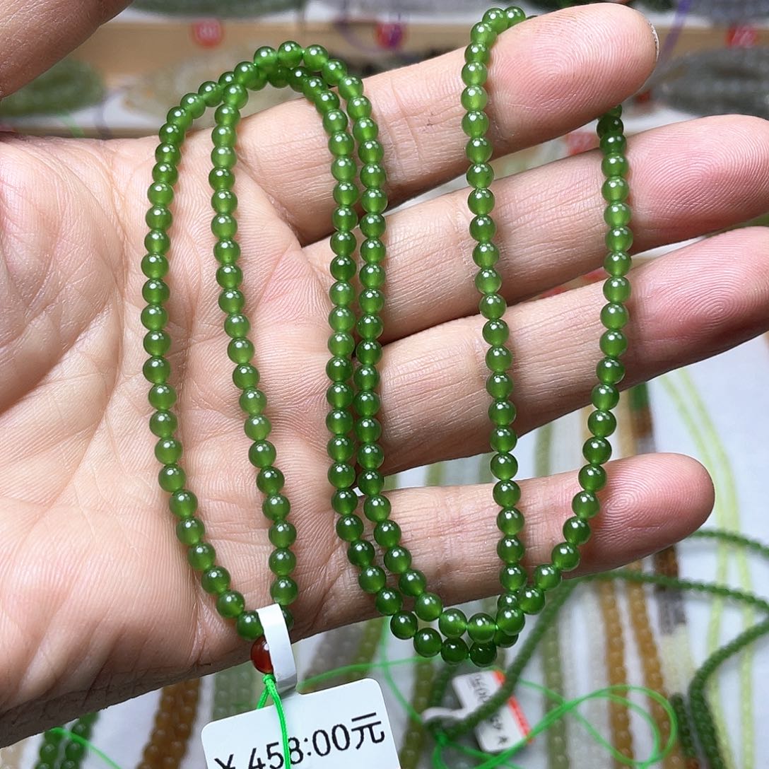 和田玉颈饰未镶嵌洛****理4mm