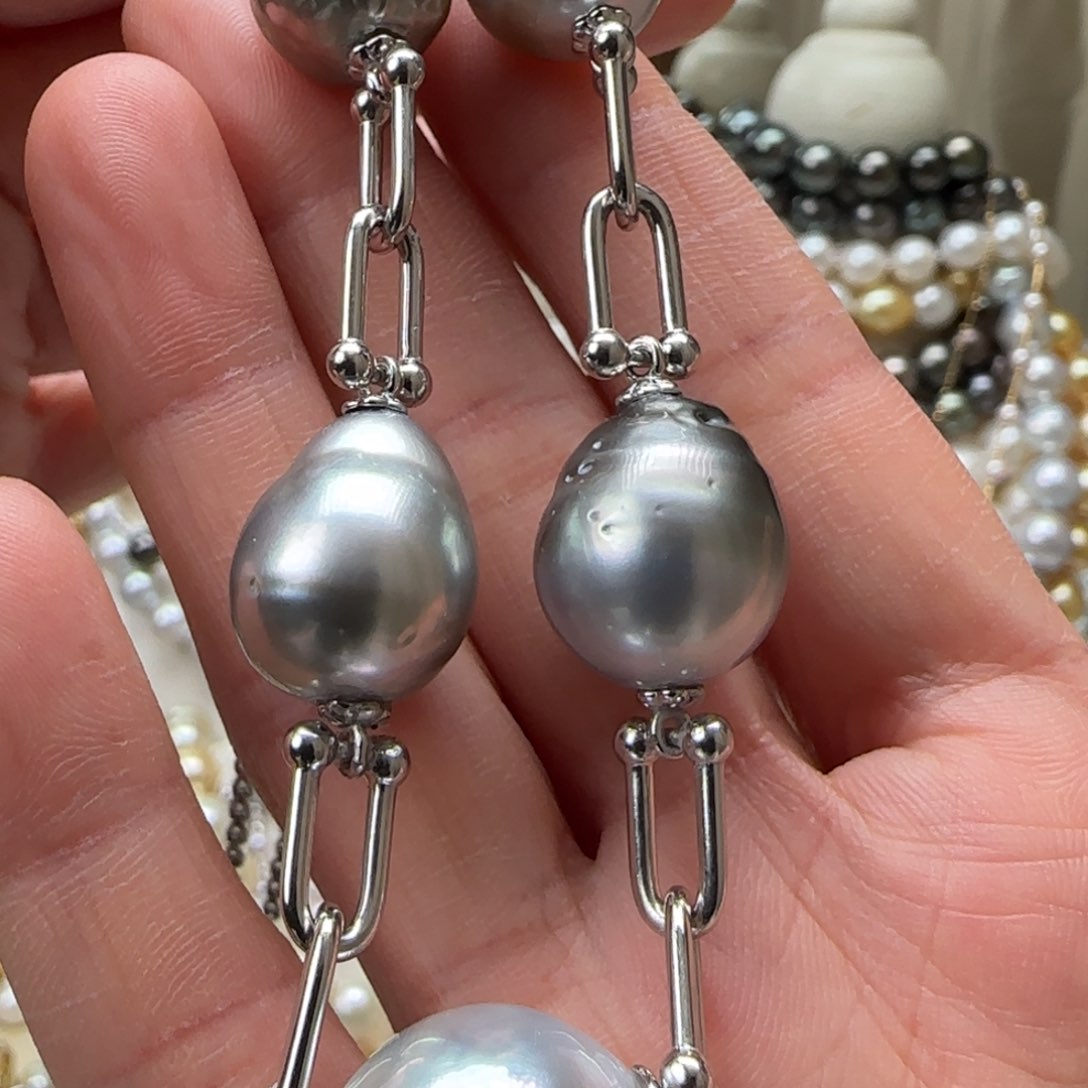 海水珍珠颈饰银S925镶嵌