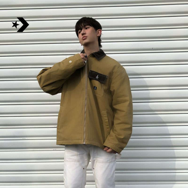 匡威外套男复古翻领拉链夹克CONVERSE 10027970