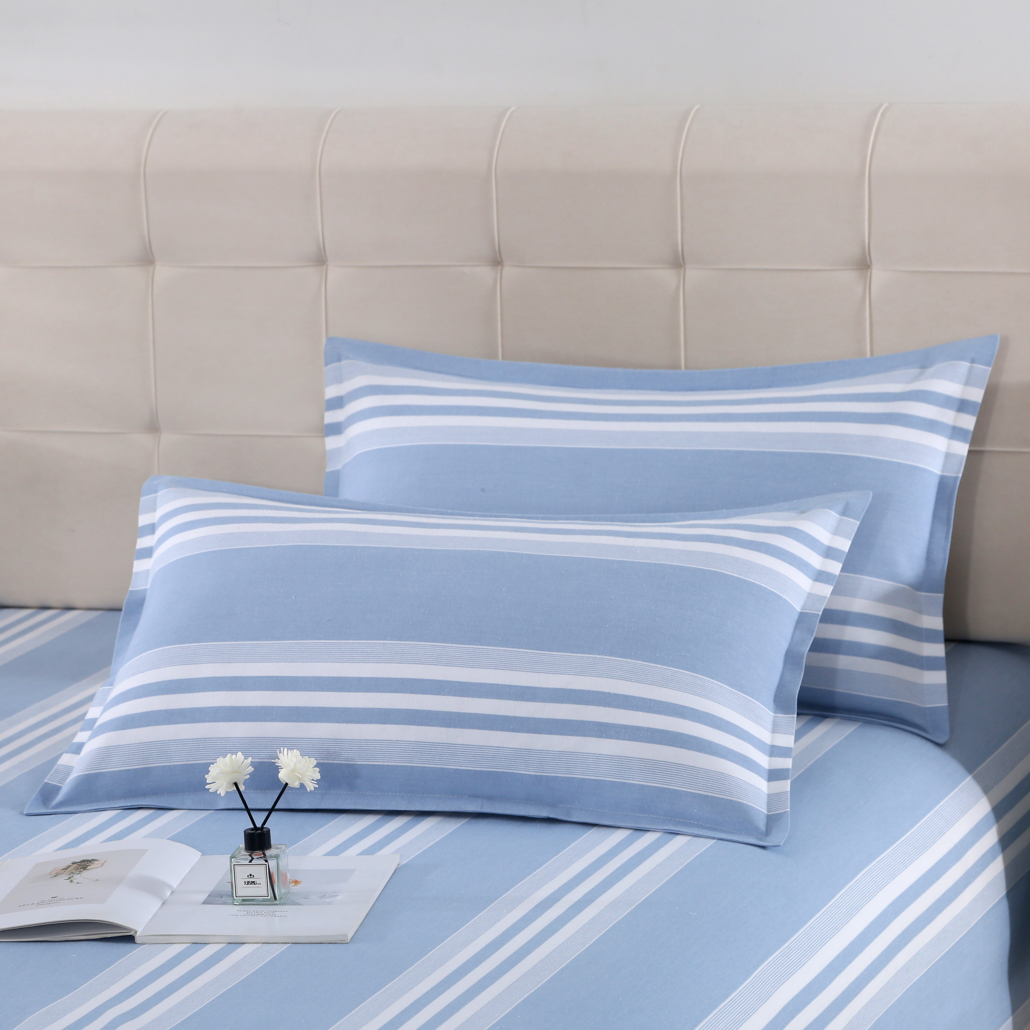 枕套纯棉加密家用加厚老粗布时差枕头一对时差一万公里