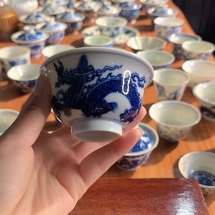 镹曰茶闲柴窑手工手绘青花