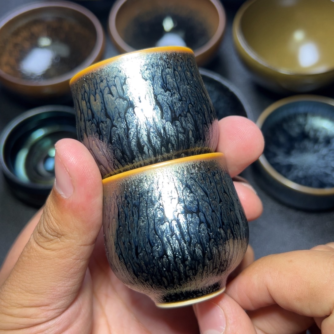 ༺***༻茶盏52两支建窑建盏主人杯