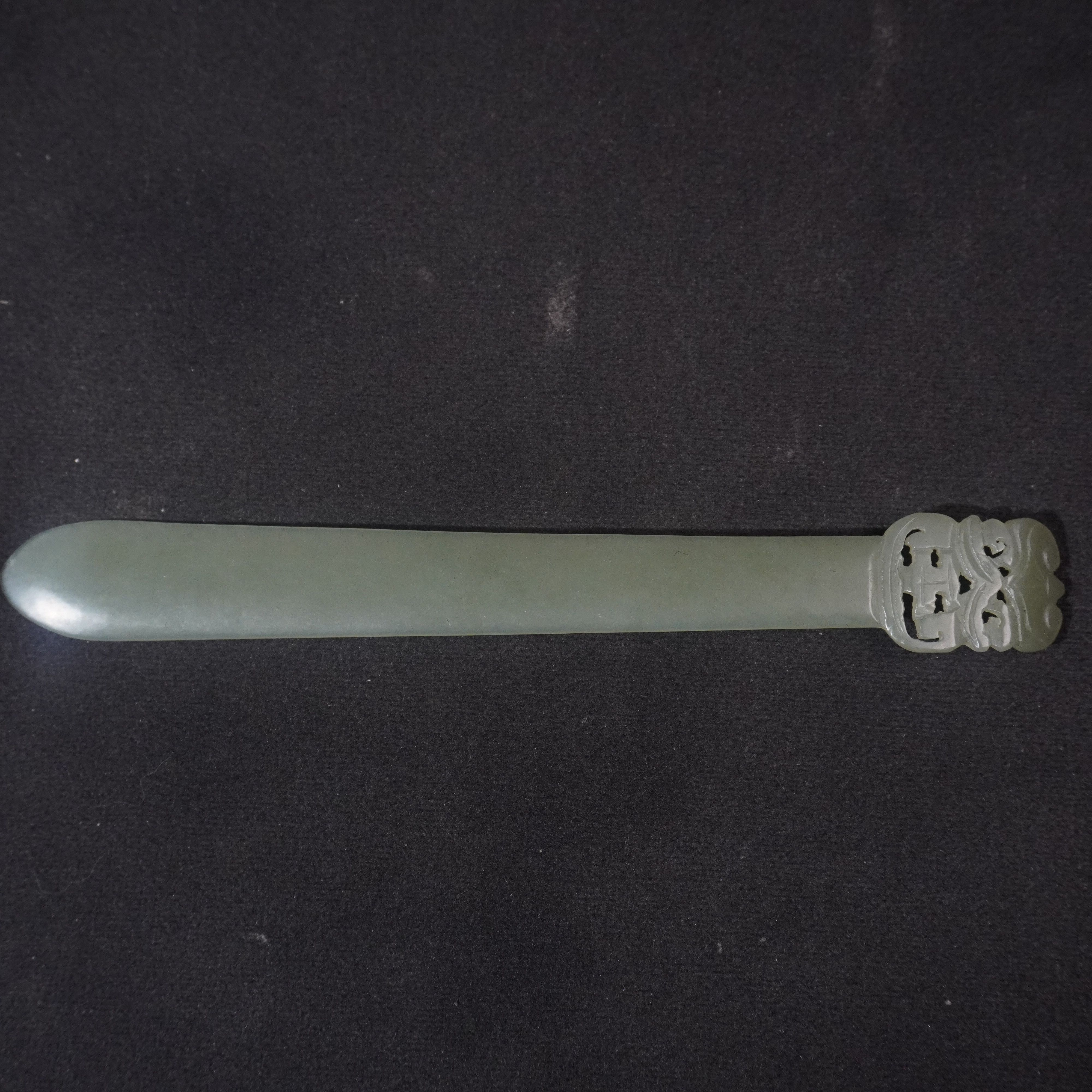 7SE292 清 和田玉福在眼前簪子