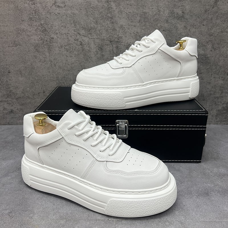 欧洲站春秋新款男鞋英伦运动厚底增高青年休闲 板鞋潮流百搭小白