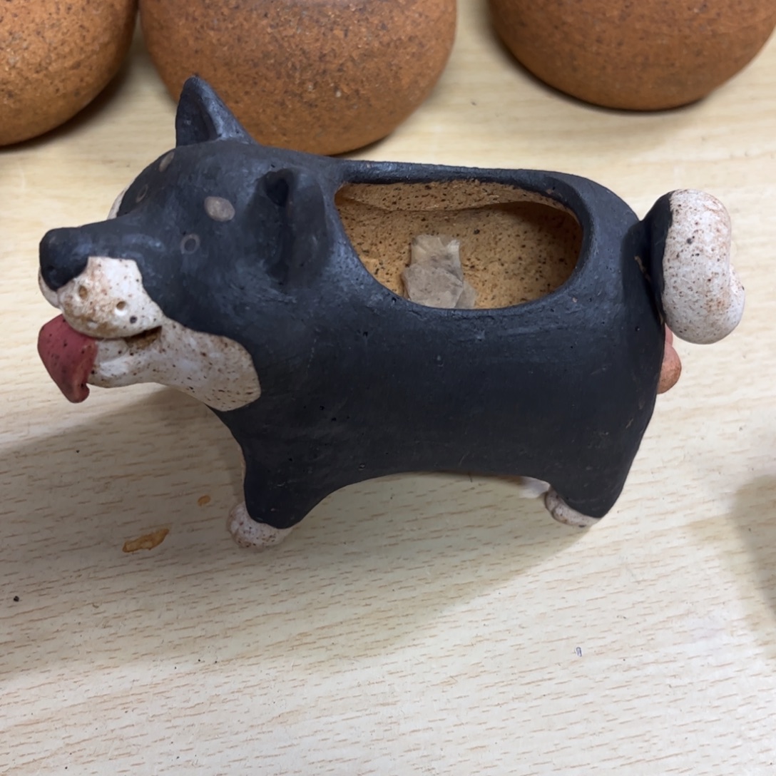 泥塑古镇炻陶花盆