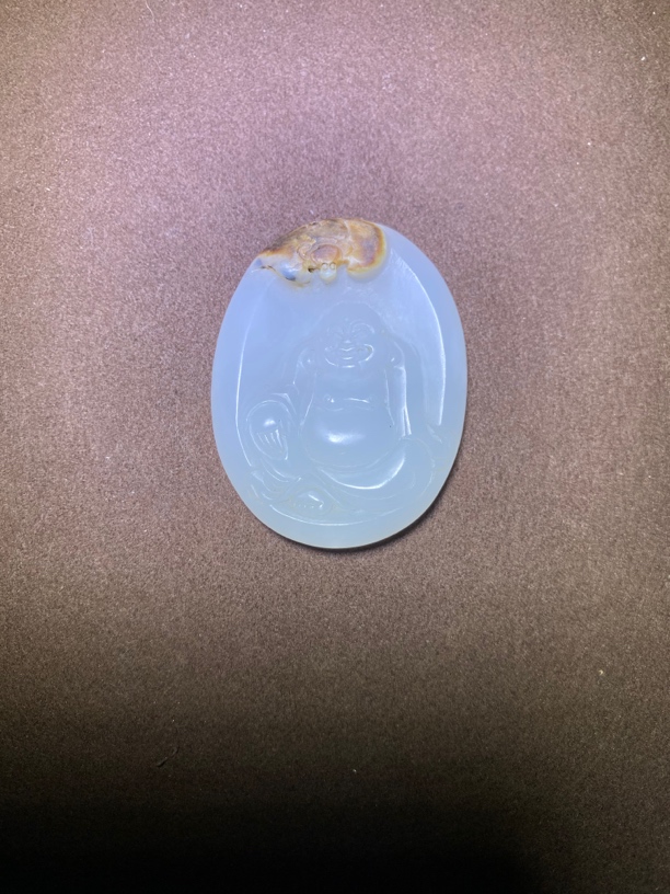 和田玉佛公，白细油糯