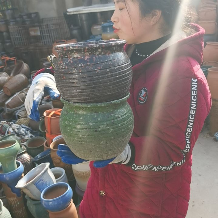 红陶口18高16瑕疵两盆