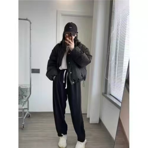 秋冬立领加厚短款面包服棉衣外套