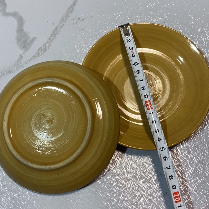 瓷片五厂茶色釉碟子一对