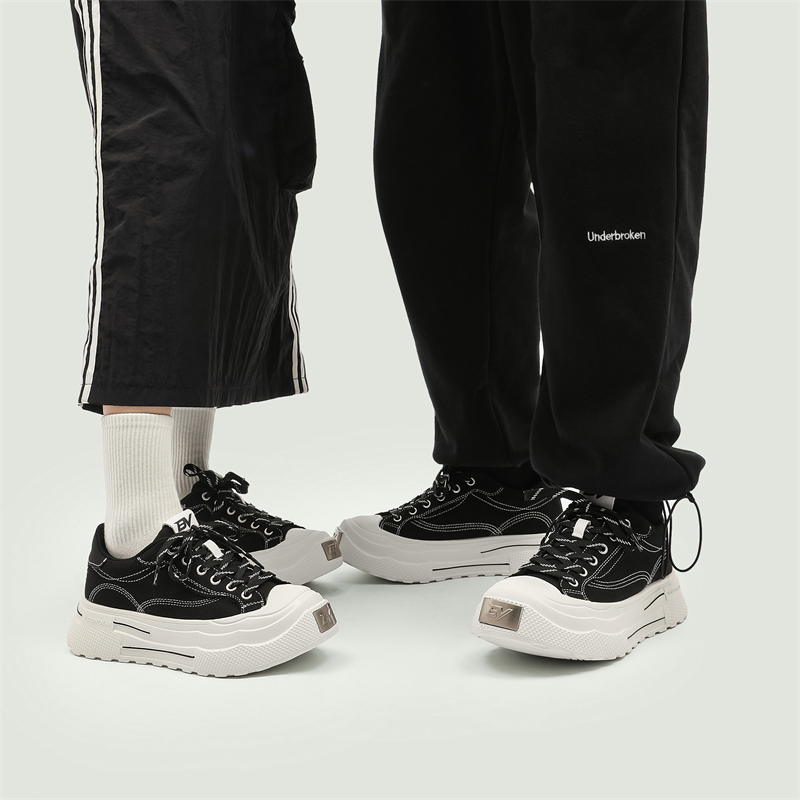 BV秋季爆款轻奢百搭潮鞋透气厚底增高帆布鞋休闲男女鞋23389