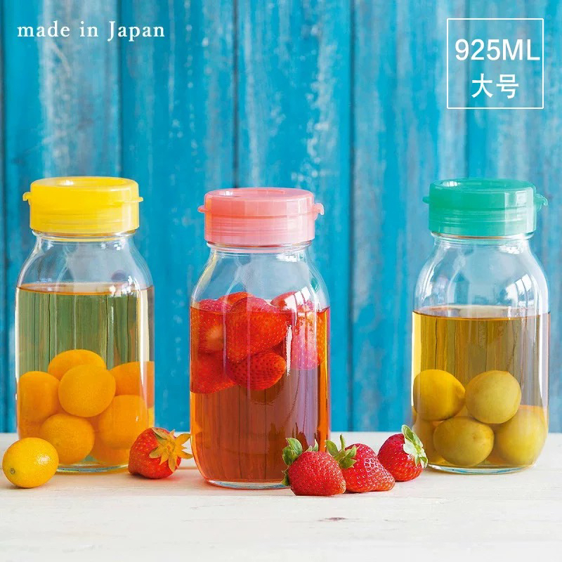 日本制aderia 石冢硝子带滤网玻璃瓶储物罐柠檬果茶瓶冷热