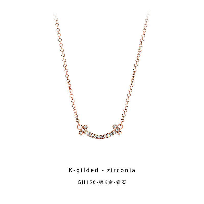 CNC精工项链 小号镶嵌微笑精致百搭高级感锁骨链GH156