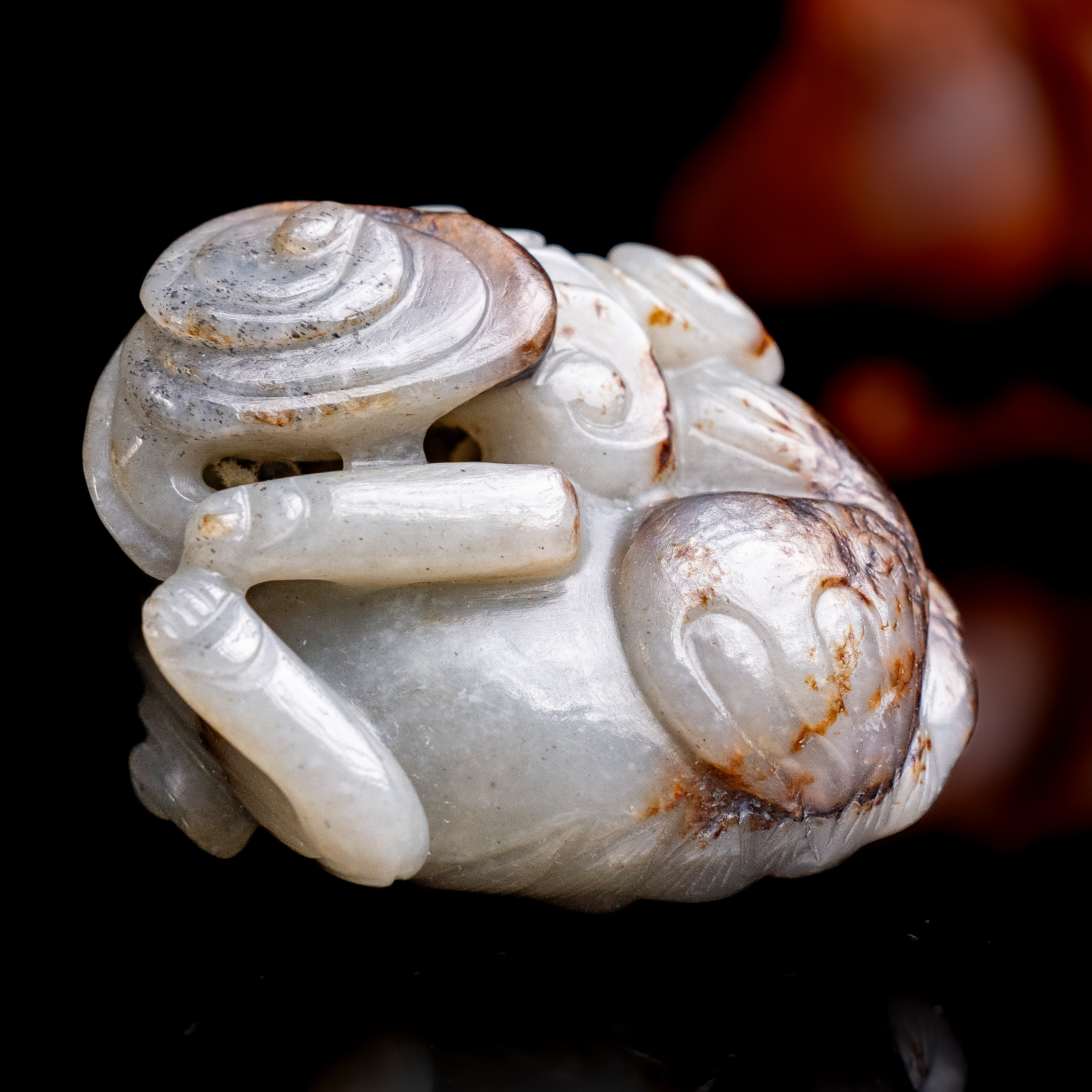 153明代和田玉瑞兽把件-NJ