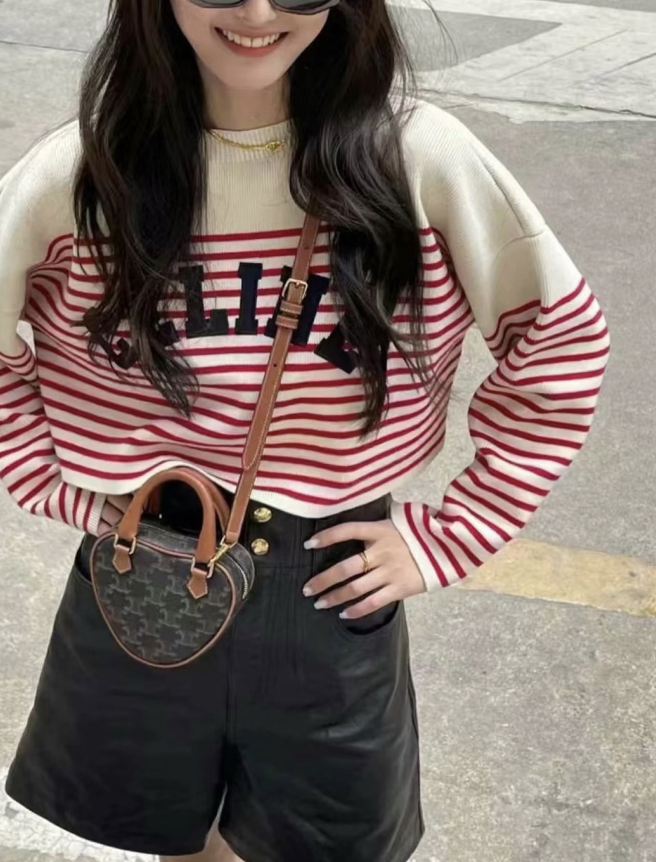 95新 Celine/思琳 阿白奢品/ 思琳 爱心凯旋门老花包