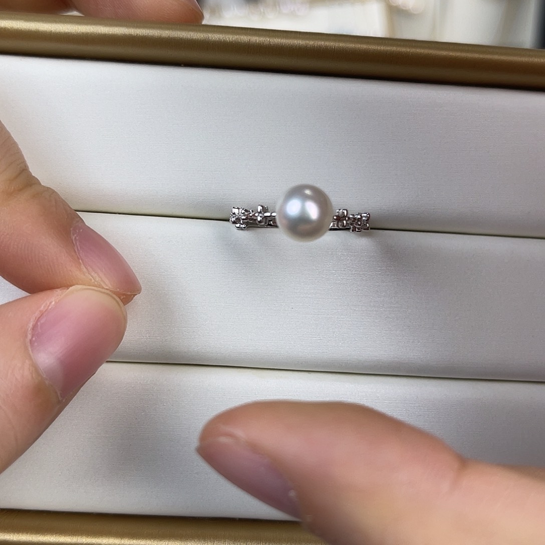 银S925镶嵌海水珍珠戒指