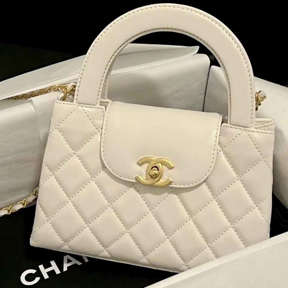 未使用 Chanel/香奈儿 白金Kelly 芯片款 菱格纹 手提斜挎包
